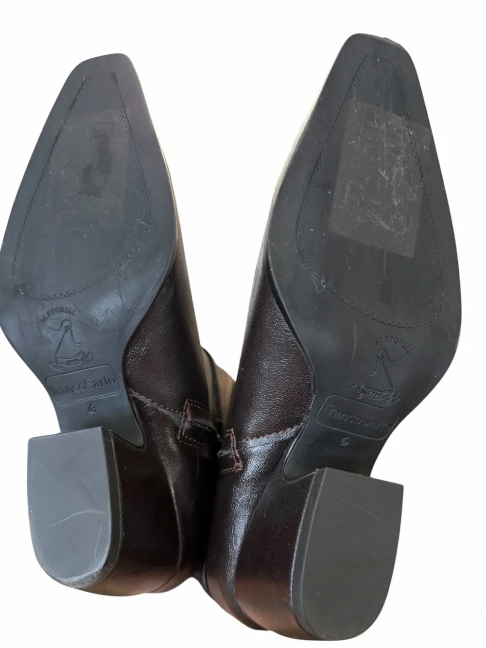 Franco Sarto Tall Leather Boots - Dark Brown